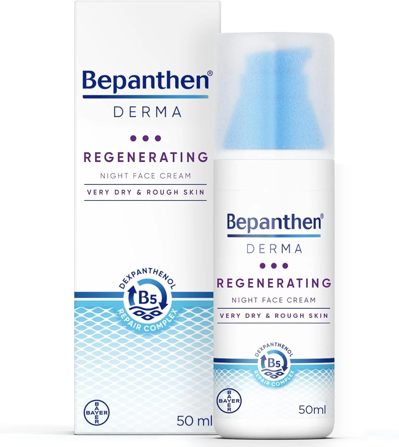 کرم شب بازسازی کننده صورت بپانتن درما 50 میلی لیتر، مرطوب کننده مراقبت از صورت، کرم شب برای پوست های زبر و خیلی خشک