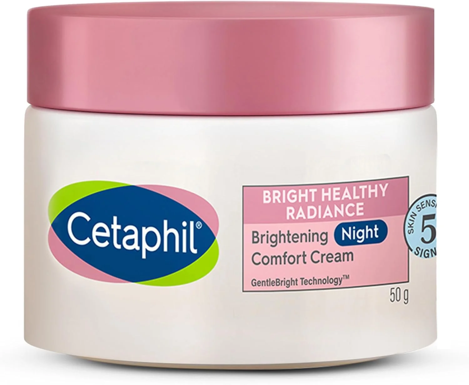 کرم شب روشن کننده و تسکین دهنده پوست Cetaphil Bright Healthy Radiance - 50 گرم | برای لک های تیره و رنگ ناهموار پوست | حاوی اسید هیالورونیک و نیاسینامید | بدون عطر | توصیه شده توسط متخصصین پوست