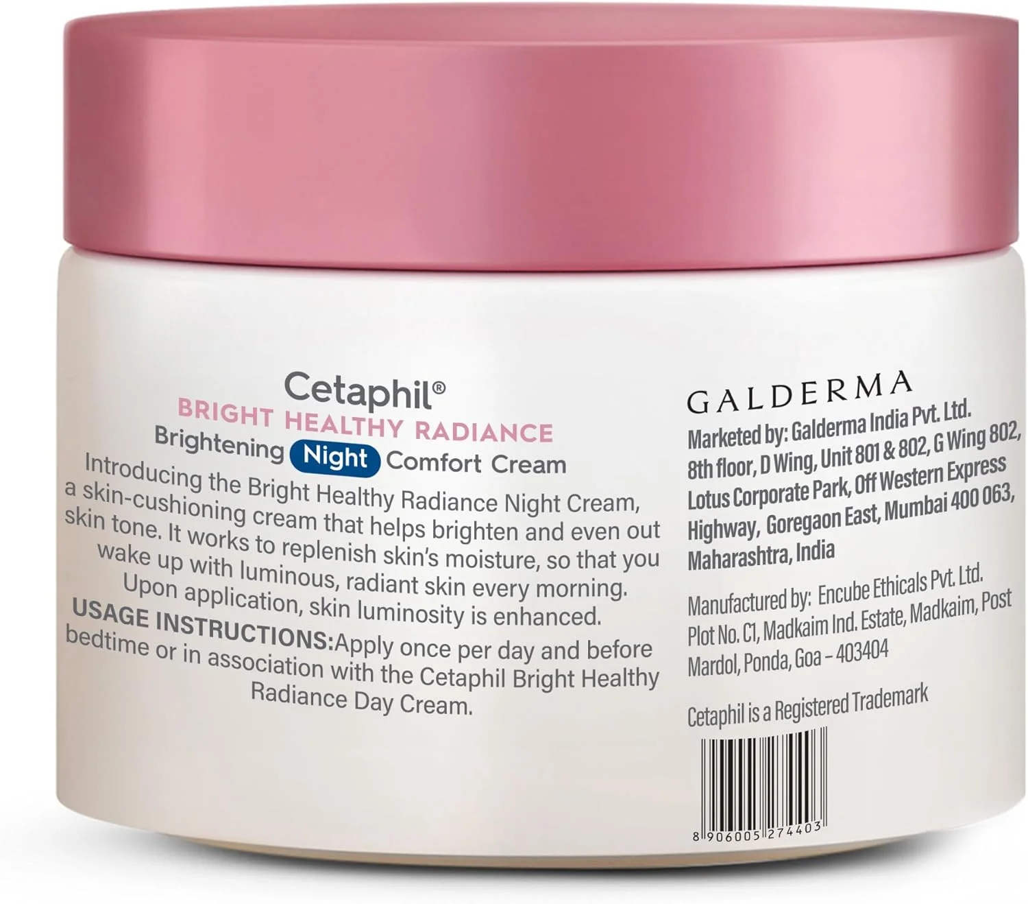 کرم شب روشن کننده و تسکین دهنده پوست Cetaphil Bright Healthy Radiance - 50 گرم | برای لک های تیره و رنگ ناهموار پوست | حاوی اسید هیالورونیک و نیاسینامید | بدون عطر | توصیه شده توسط متخصصین پوست