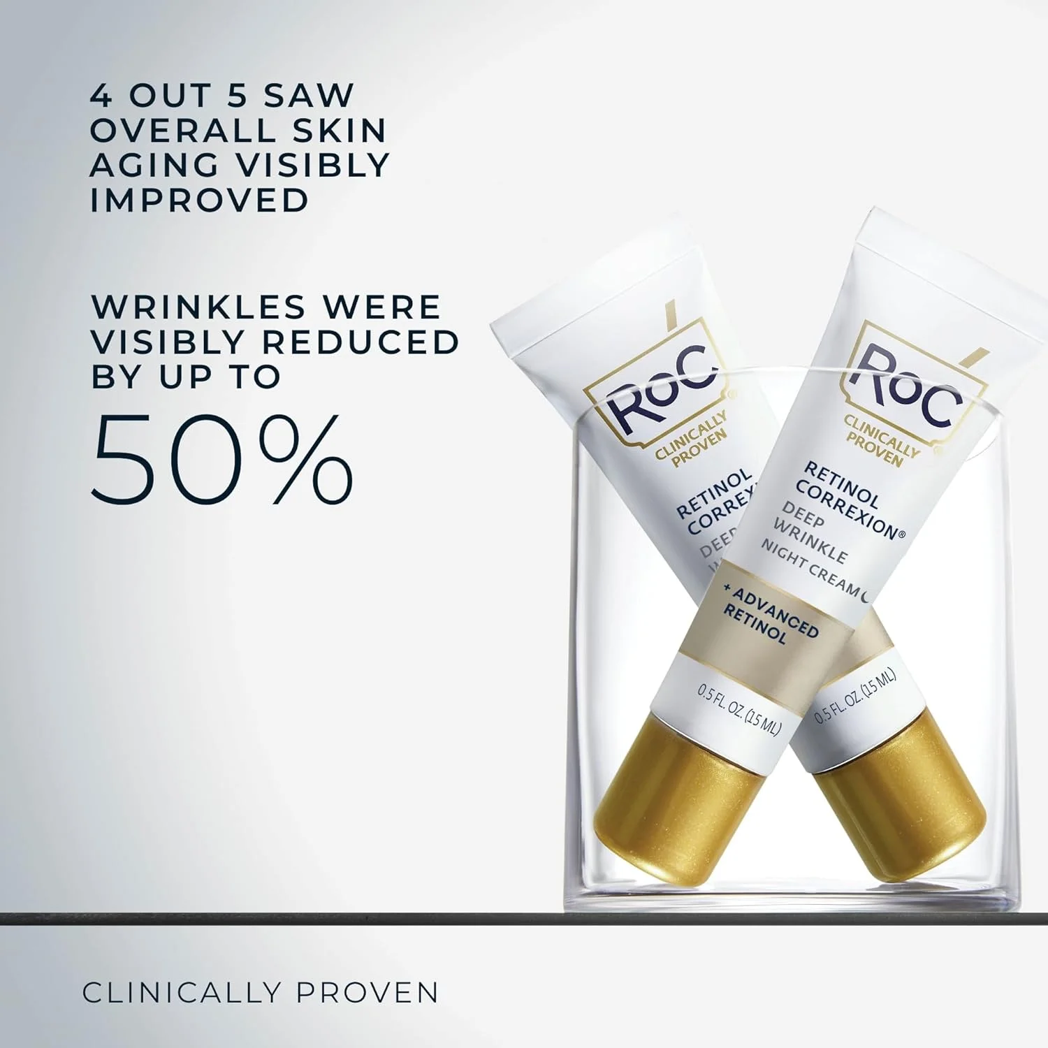 کرم شب ضد چروک عمقی RoC Retinol Correxion، مرطوب کننده روزانه صورت با شی باتر، گلیکولیک اسید و اسکوالان، درمان مراقبت از پوست، مینی 0.5 اونس (بسته بندی ممکن است متفاوت باشد)