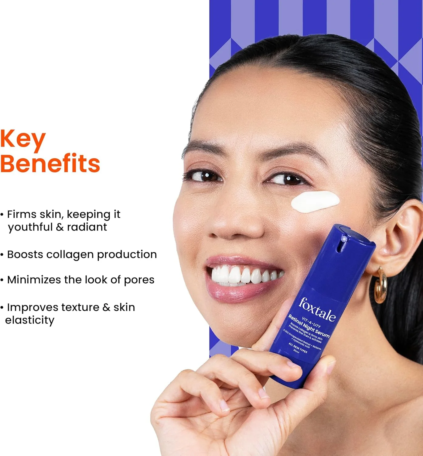 سرم شب رتینول 0.15% فاکستیل مناسب برای مبتدیان | کرم شب ضد پیری | کاهش خطوط ریز و چین و چروک | بدون تحریک | برای پوستی جوان تر | آقایان و بانوان | مناسب انواع پوست - 30 میلی لیتر