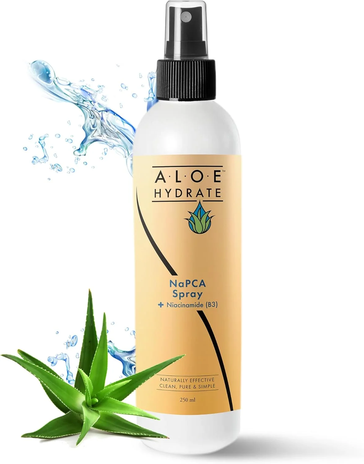 اسپری مرطوب کننده صورت و بدن NaPCA. طراوت بخش، آبرسان و احیا کننده. اسپری تسکین دهنده صورت و بدن - سدیم PCA، نیاسینامید، روی، گلاب در آلوئه ورا. مناسب برای انواع پوست، مناسب برای مراقبت از تتو.