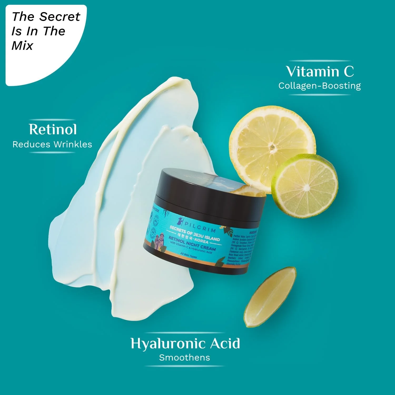 کرم شب ضد پیری حاوی رتینول، هیالورونیک اسید و ویتامین C پیلگریم | پوستی جوان، بدون چروک و درخشان داشته باشید | کرم ضد پیری برای پوست های چرب و خشک | مناسب آقایان و بانوان | مراقبت از پوست کره ای | 50 گرم کرم شب ضد پیری حاوی رتینول، هیالورونیک اسید و ویتامین C پیلگریم | پوستی جوان، بدون چروک و درخشان داشته باشید | کرم ضد پیری برای پوست های چرب و خشک | مناسب آقایان و بانوان | مراقبت از پوست کره ای | 50 گرم