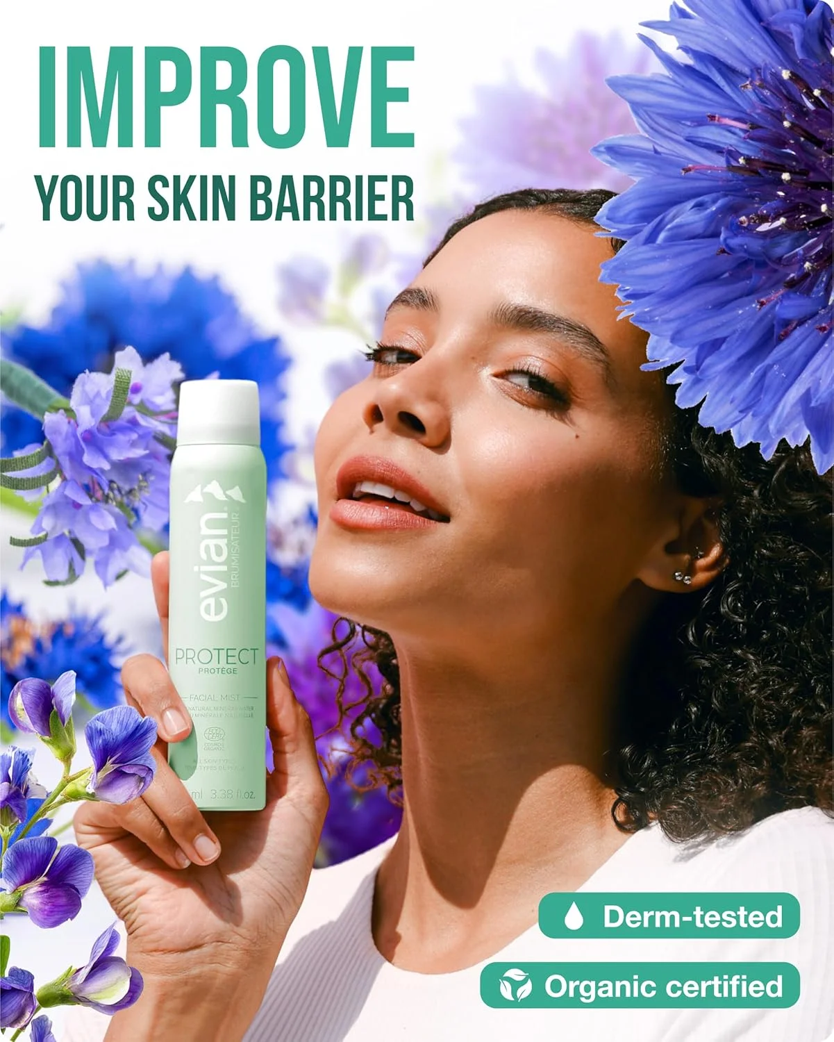 اسپری صورت محافظت کننده اویان - اسپری آبرسان صورت با آب معدنی، آلوئه ورا و عصاره های طبیعی - اسپری خنک کننده و تونر صورت و پوست - اسپری صورت طراوت بخش برای آبرسانی و تقویت سد دفاعی پوست