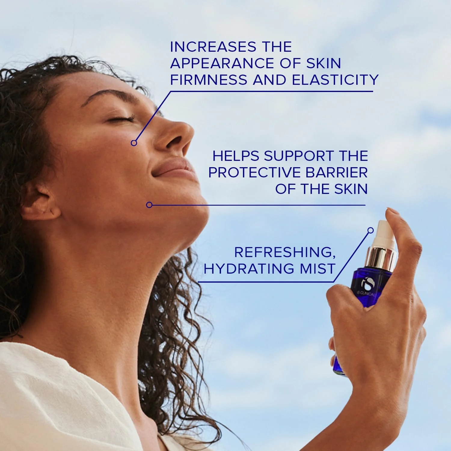 اسپری سفت کننده مس iS CLINICAL; تونر و سفت کننده پوست; اسپری آبرسان; اسپری تثبیت کننده مناسب برای آرایش