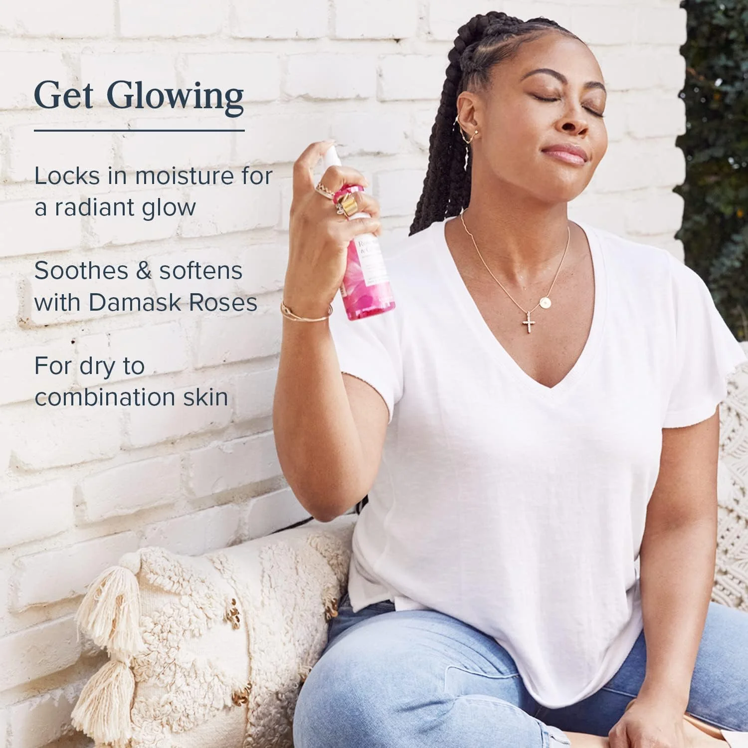 اسپری آبرسان صورت گلاب و گلیسیرین هریتج استور، برای مراقبت از پوست مختلط خشک، اسپری گلاب برای صورت با گلیسیرین گیاهی، ساخته شده بدون رنگ و الکل، وگان و بدون تست حیوانی، 118 میلی لیتر