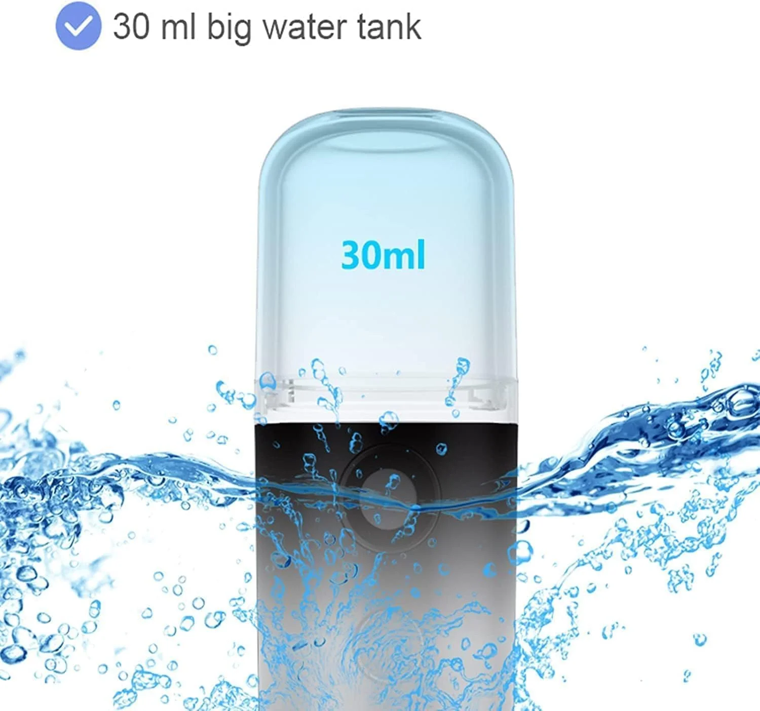 اسپری نانو مه پاش مدل X spring، مشکی 30 میلی لیتر، مرطوب کننده قابل حمل صورت، اسپری فوق العاده ریز آبرسان برای مراقبت از پوست و آرایش، بخور نانو شارژی برای صورت و اکستنشن مژه