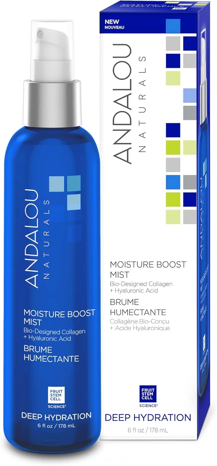 اسپری صورت آندالو نچرالز، اسپری مرطوب کننده صورت با اسید هیالورونیک و کلاژن، مراقبت از پوست آبرسان و مرطوب کننده برای پوست های خشک و کم آب، 177 میلی لیتر