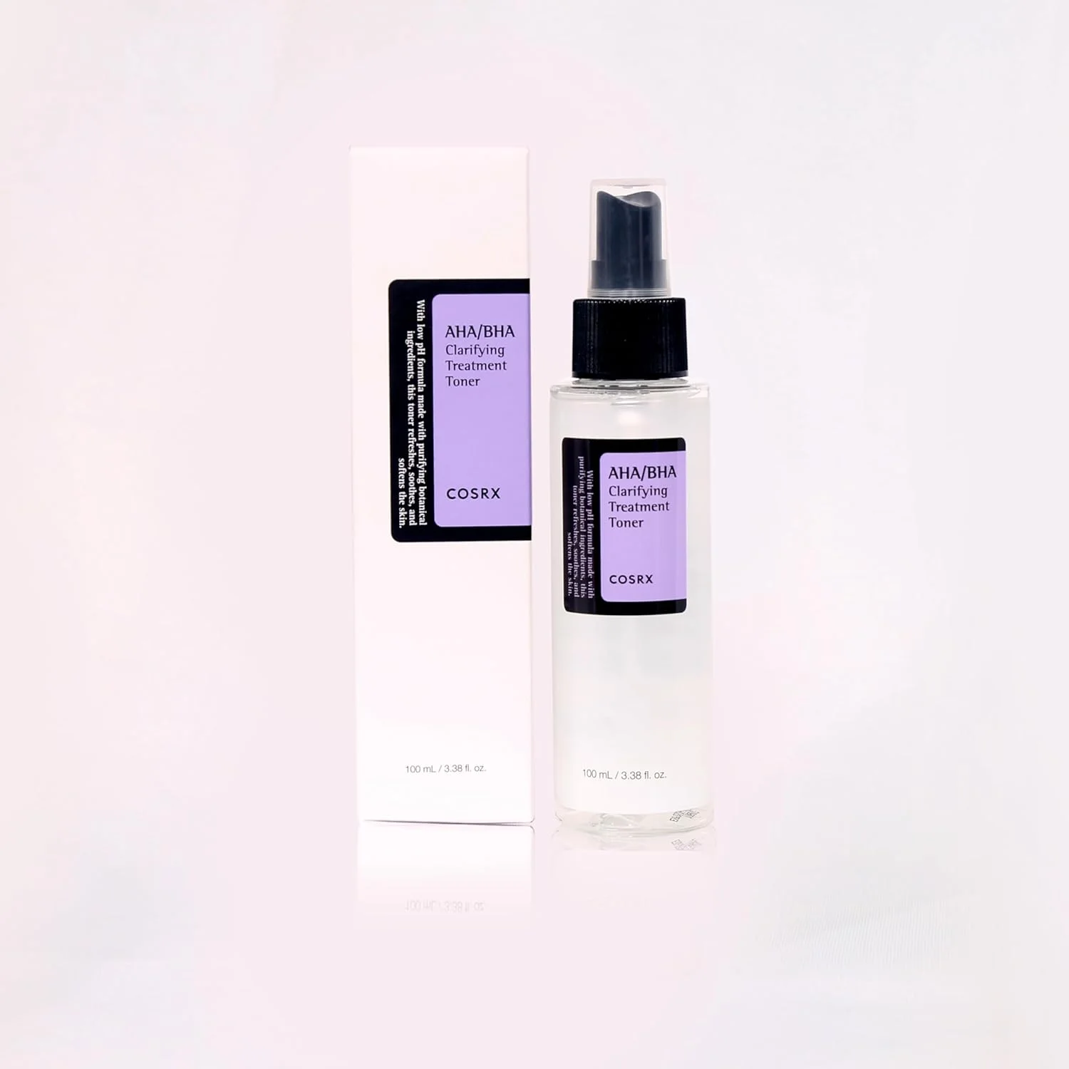 تونر پاک کننده و شفاف کننده AHA/BHA کوزآرایکس، ۱۰۰ میلی لیتر | اسپری لایه بردار صورت | مراقبت از پوست کره ای، آبرسان، لایه برداری ملایم، وگان، فاقد پارابن