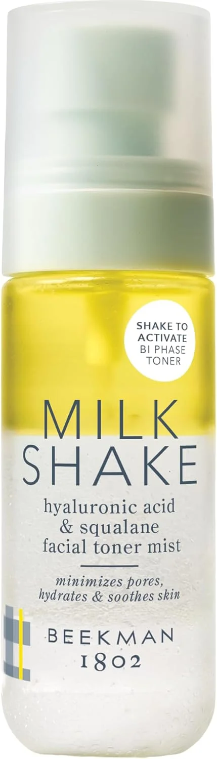 اسپری آبرسان صورت شیر بز بیکمن 1802 - حاوی اسید هیالورونیک و اسکوالان، کوچک کننده منافذ و مرطوب کننده ملایم - اسپری تونر پوست شیر بز - سبک و بدون عطر، مناسب برای مسافرت