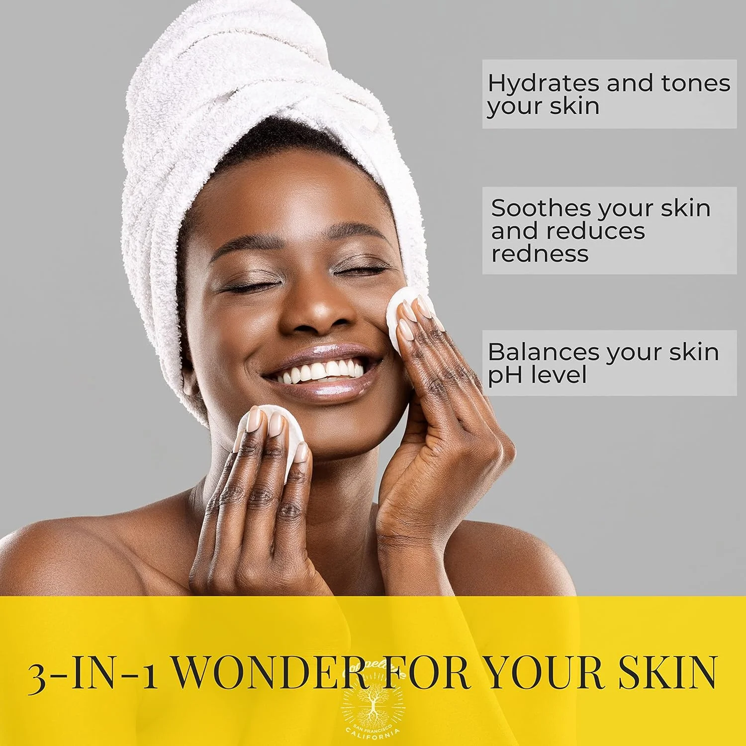 اسپری آبرسان صورت Doppeltree با طلای 24 عیار، آلوئه، گیاهان و گلاب - تونر بدون الکل برای صورت - فرموله شده در سان فرانسیسکو