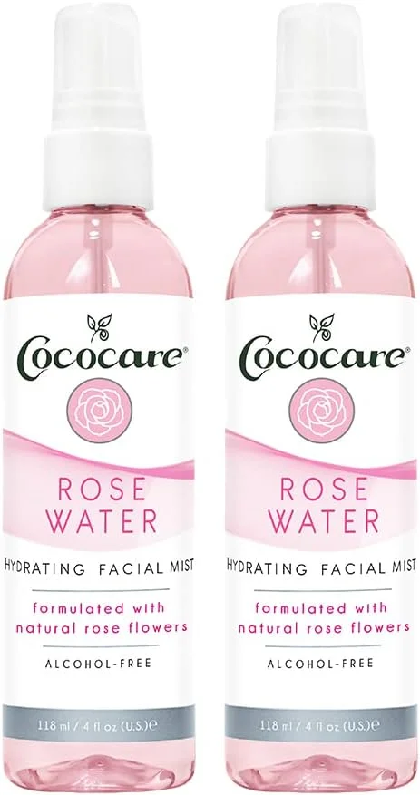 اسپری آبرسان صورت گل رز Cococare - مرطوب کننده و طراوت بخش برای انواع پوست - رایحه طبیعی ملایم - بسته 2 عددی