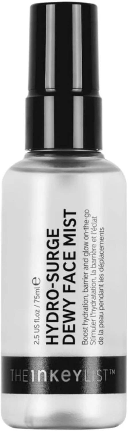 اسپری آبرسان صورت دِ اینکی لیست مدل Hydro-Surge Dewy حجم 75 میلی لیتر، اسپری تقویت کننده آبرسانی، بدون عطر و الکل، فرمول ملایم برای پوست حساس، استفاده آسان، مناسب برای افراد وگان