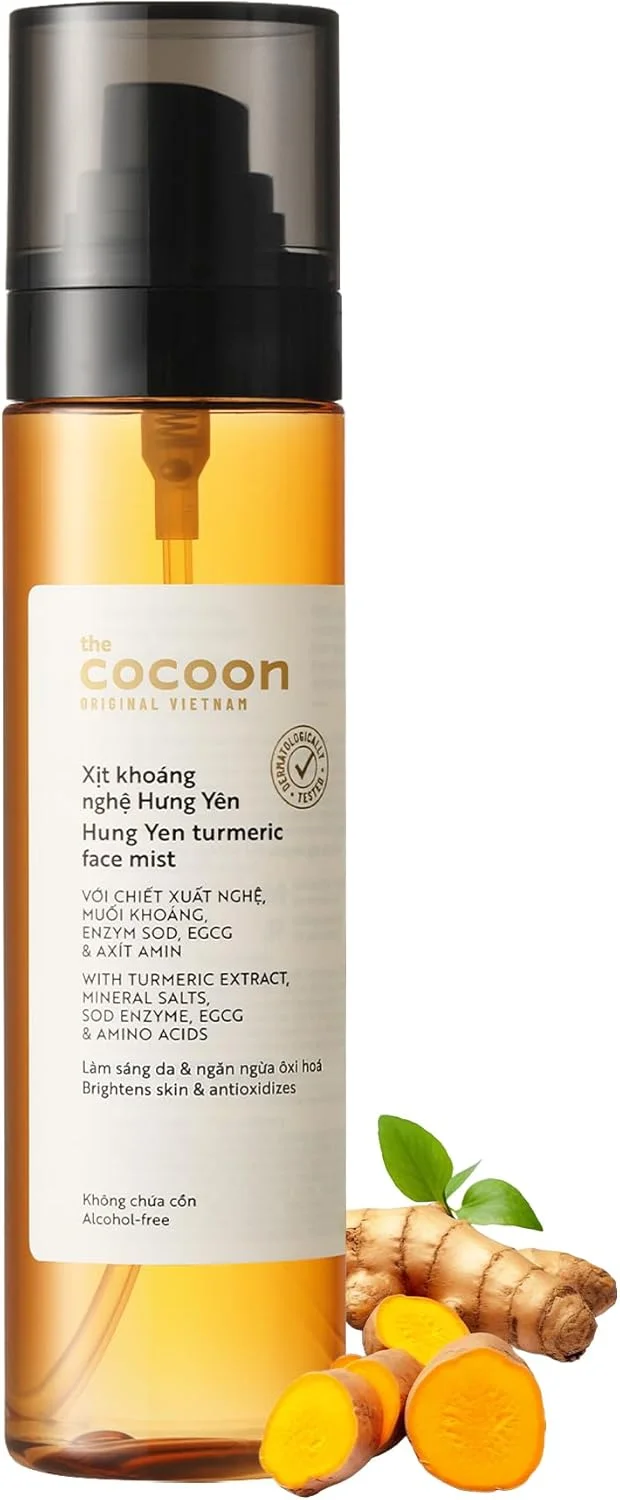 اسپری صورت حاوی زردچوبه ویتنامی کوکون اورجینال ۱۳۰ میلی لیتر | آبرسان و روشن کننده پوست | ضد جوش و تسکین دهنده | اسپری صورت برای پوست های چرب، خشک و حساس