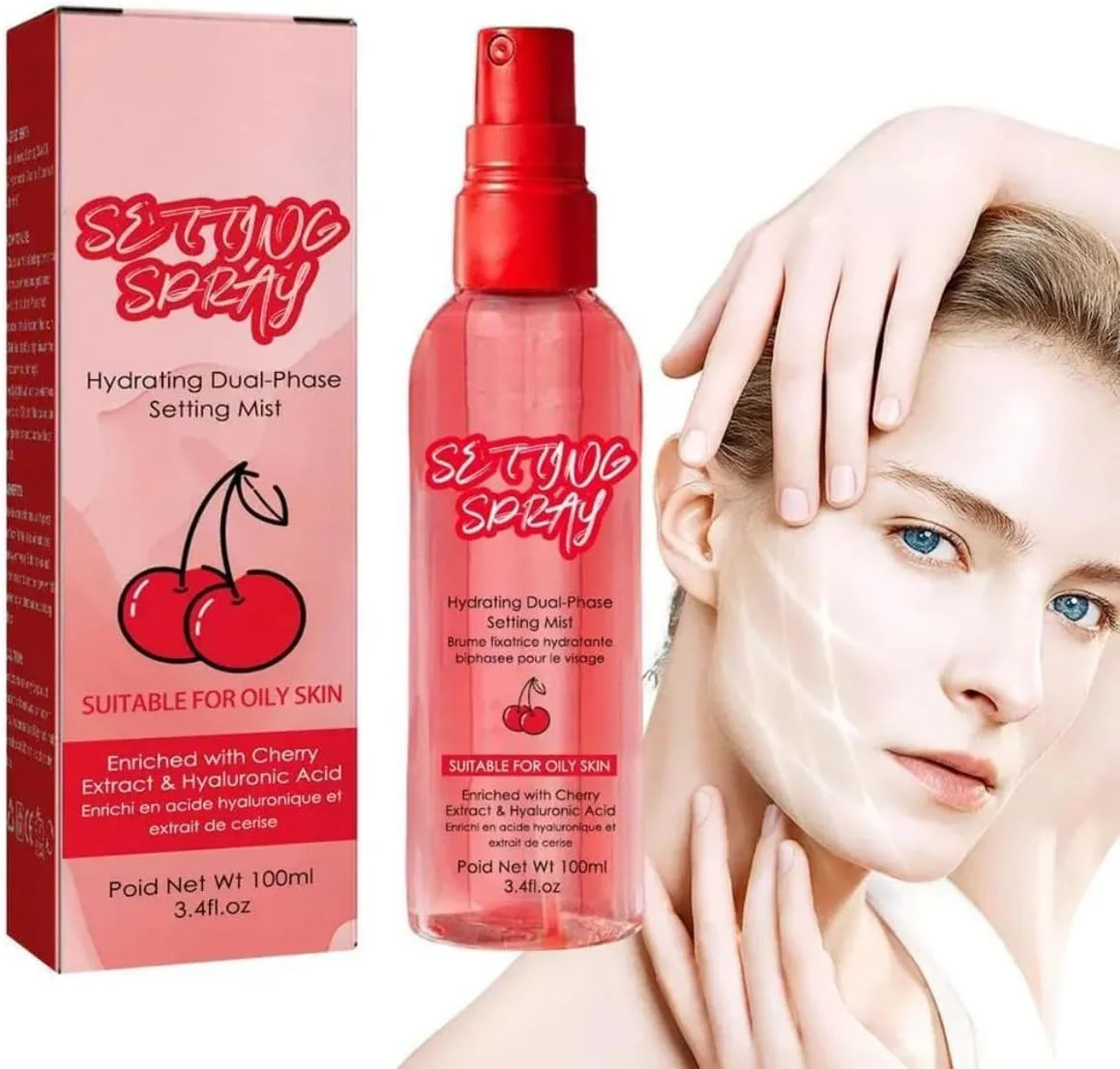 اسپری تثبیت کننده آرایش صورت 100 میلی لیتر، اسپری آبرسان و مات کننده با ماندگاری طولانی برای آرایش بانوان