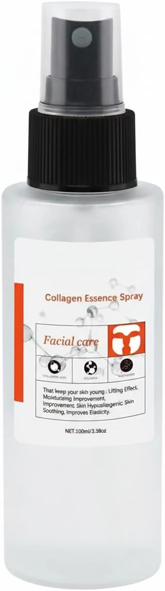 اسپری صورت کلاژن و هیالورونیک اسید، تونر آبرسان 100 میلی لیتر، اسپری مرطوب کننده و سفت کننده صورت، تسکین دهنده قرمزی، بهبود خاصیت ارتجاعی با جذب سریع