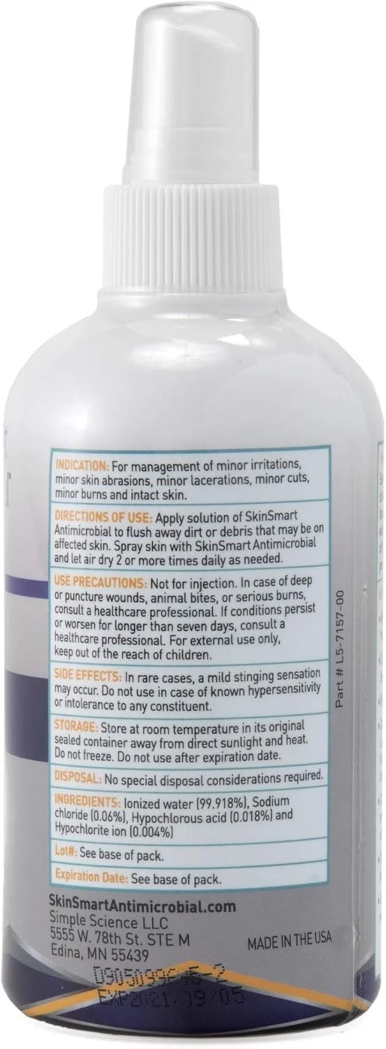 پاک کننده صورت ضد میکروبی SkinSmart برای آکنه، هدف قرار دادن باکتری ها برای ورزشکاران نوجوان فعال بعد از تمرین، بطری اسپری 8 اونس، ایمن برای استفاده های متعدد روزانه