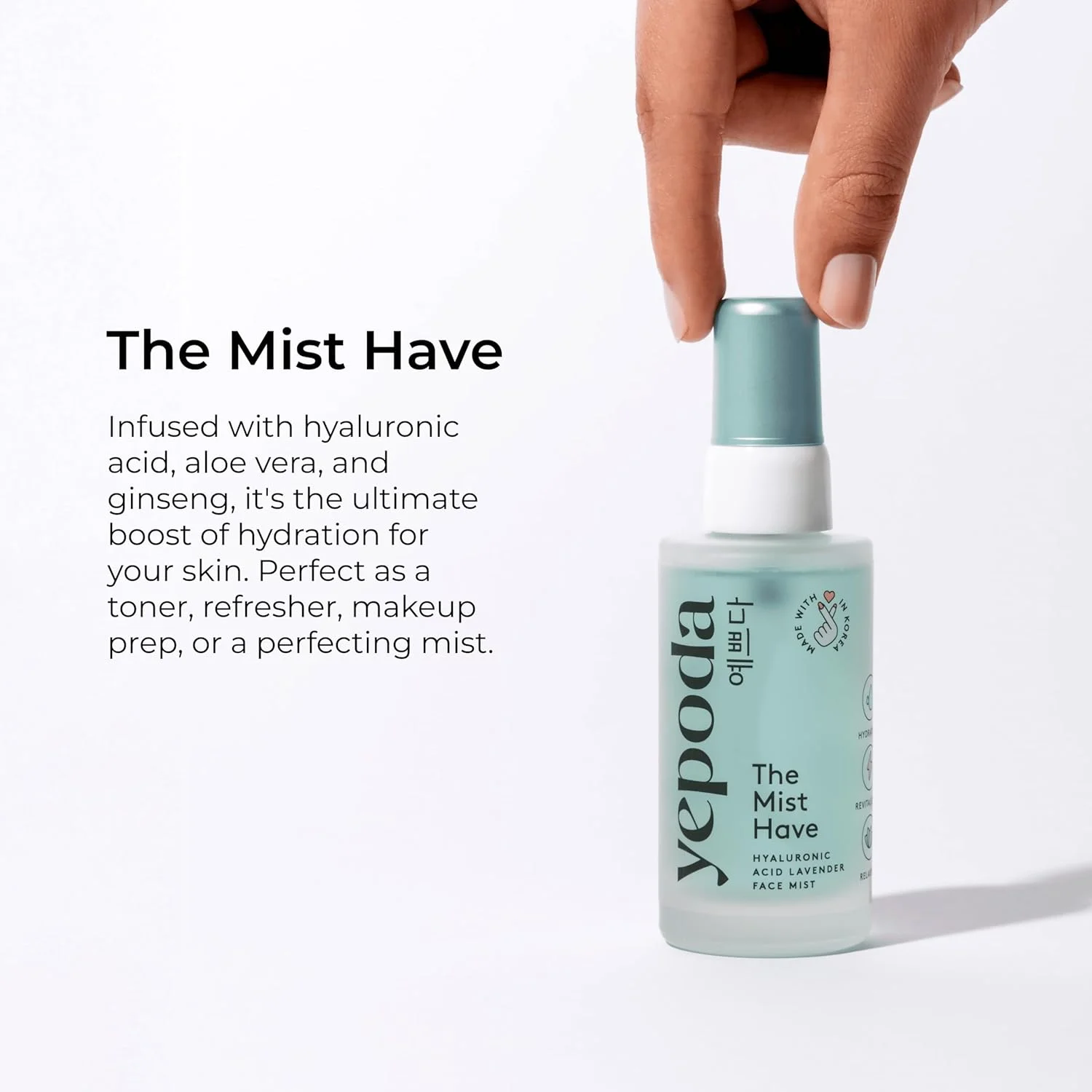 اسپری آبرسان صورت Yepoda The Mist Have، آبرسانی عمیق و احیا کننده پوست، تونر گیاهی کره ای برای انواع پوست، 50 میلی لیتر