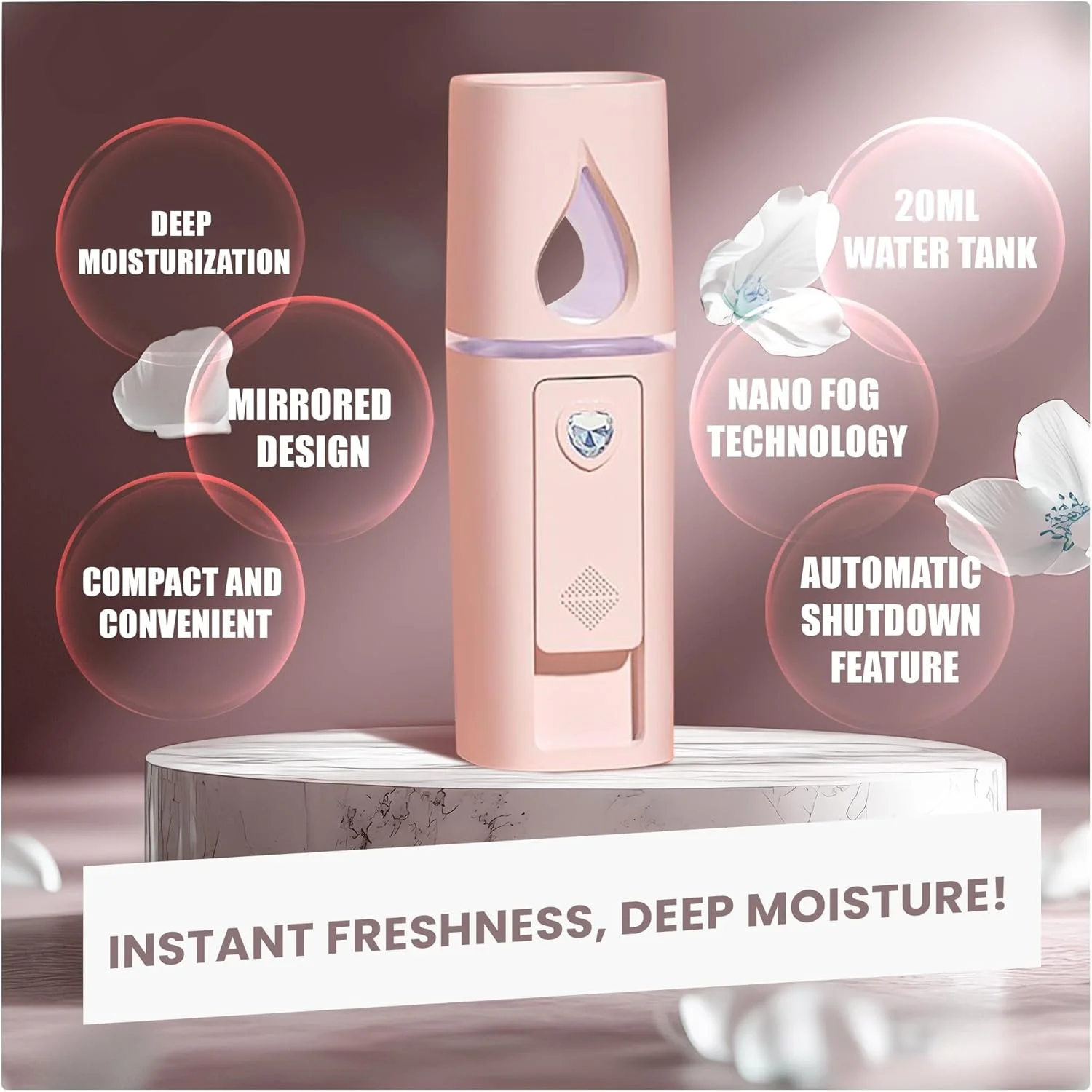 اسپری مینی نانو مه پاش قابل شارژ USB، بخور صورت نانو، مه پاش صورت نانو قابل حمل، مخزن آب بصری، نانو میستر برای اکستنشن مژه، مراقبت از پوست، مرطوب کننده و آبرسانی آرایش