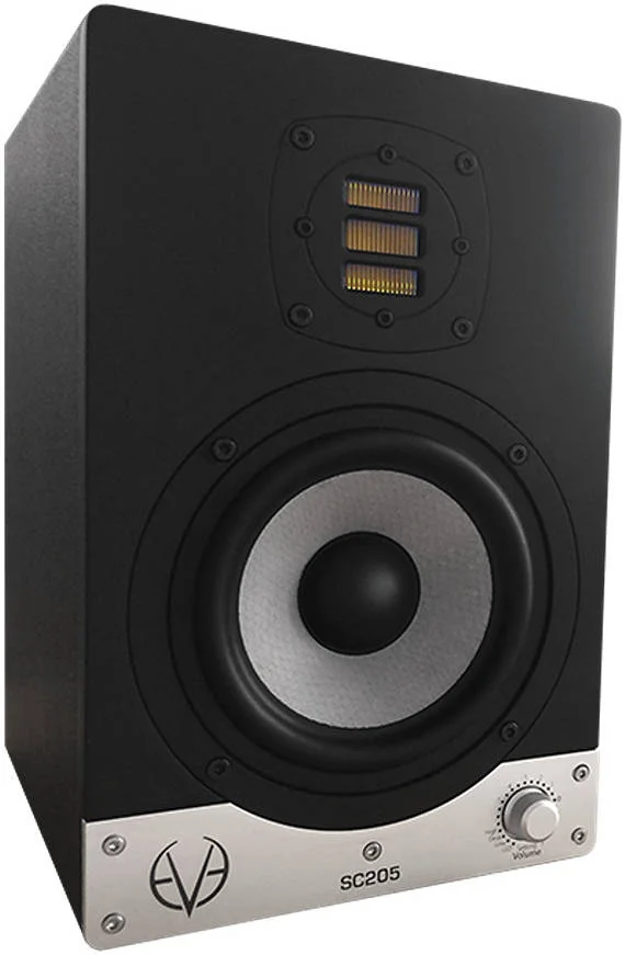 مانیتور استودیویی اکتیو دو طرفه Eve Audio SC205 - ووفر 5 اینچی، توییتر AMT RS1، طراحی بای-امپ، فیلترهای مبتنی بر DSP و کنترل صدا، طراحی پورت باس، کانکتورهای ورودی XLR و RCA، تکی، مشکی