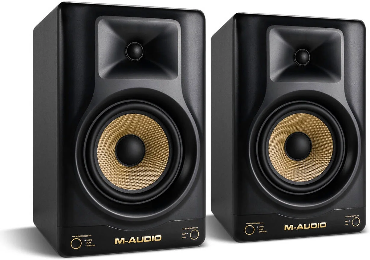 مانیتور استودیویی M-Audio Forty Sixty، اکتیو دو-آمپلی‌فایر 100 واتی، ووفر 6.5 اینچی، توییتر 1 اینچی، بلوتوث 5.3 و DSP، پاسخ فرکانسی 39 هرتز - 22 کیلوهرتز، 113dB SPL، مشکی | Forty Sixty