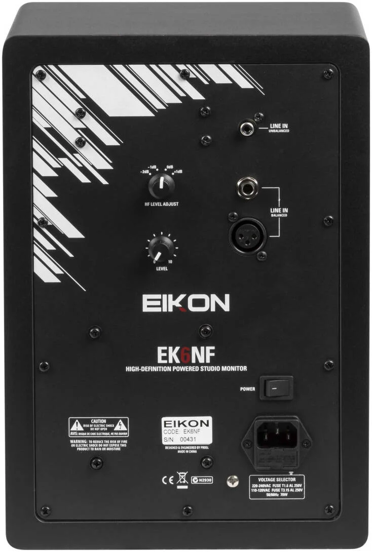 مانیتور استودیویی نزدیک میدان EIKON EK6NF 6.5 اینچی، محفظه دو طرفه، تیوتر گنبدی 1 اینچی، ووفر 6.5 اینچی با مخروط تقویت شده فایبرگلاس، جک 1/4 اینچی، XLR-F، اتصالات RCA، مشکی | EK6NF مانیتور استودیویی نزدیک میدان EIKON EK6NF 6.5 اینچی، محفظه دو طرفه، تیوتر گنبدی 1 اینچی، ووفر 6.5 اینچی با مخروط تقویت شده فایبرگلاس، جک 1/4 اینچی، XLR-F، اتصالات RCA، مشکی | EK6NF