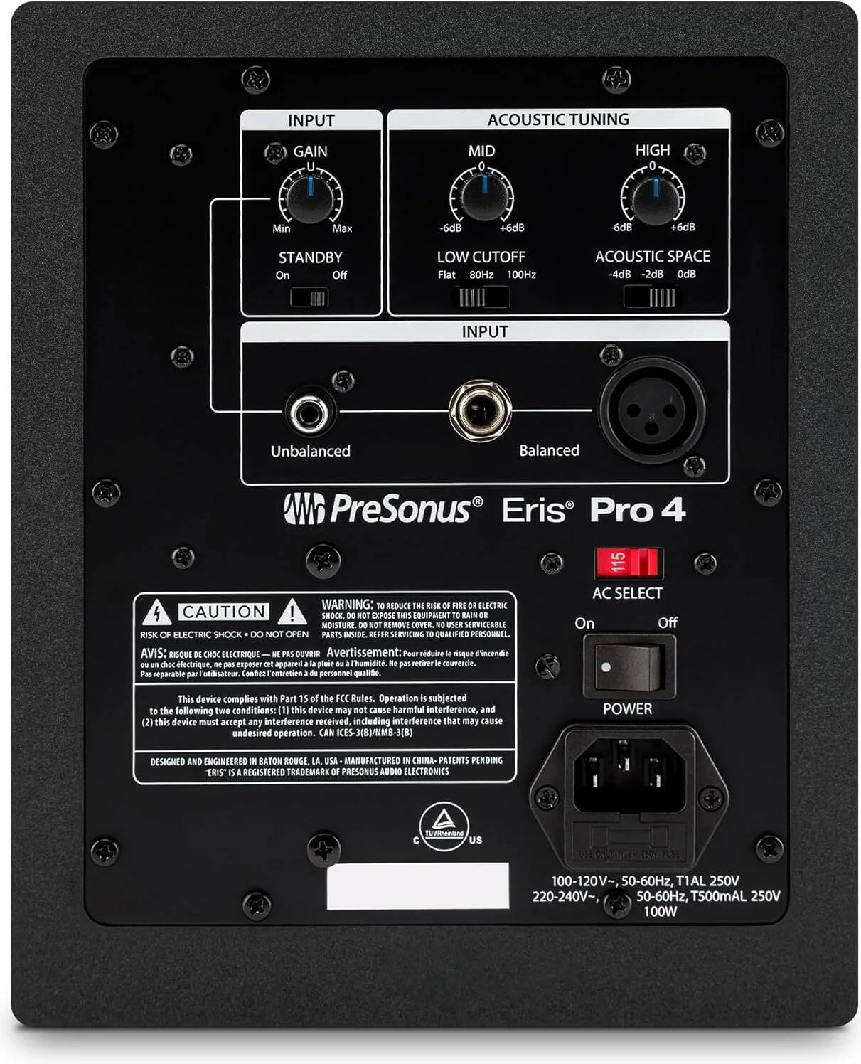 مانیتور استودیویی کواکسیال PreSonus Eris Pro 4 با توان 80 وات، درایور LF کامپوزیت بافته شده 4.5 اینچی، تقویت کننده کلاس AB با توان 80 وات، ورودی های بالانس XLR و 1/4 اینچی TRS در پشت، مشکی | ERIS-PRO-4