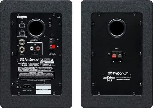 مانیتورهای مرجع رسانه ای بلوتوث دار اکتیو PreSonus ERIS BT 4.5، ووفر کامپوزیت بافته 4.5 اینچی، تیوتر گنبدی ابریشمی 1 اینچی، آمپلی فایر کلاس A/B، ورودی های 1/4 اینچی TRS و RCA، جفت - مشکی | E4.5 BT