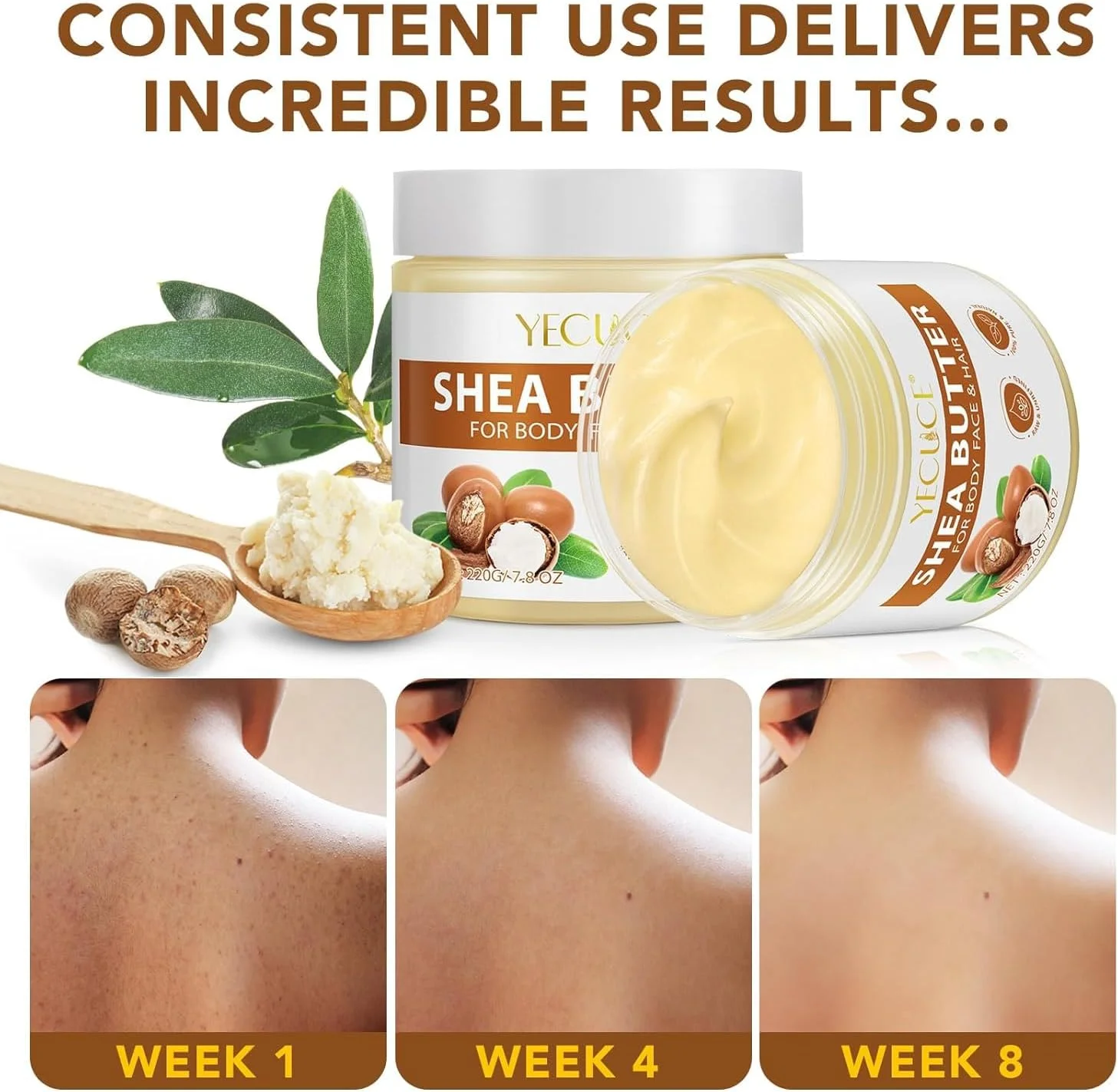 کره سفت کننده پوست نارگیل، کرم بدن کلاژن، لوسیون مرطوب کننده برای علائم کشش، روغن سفت کننده برای سلولیت، مرطوب کننده نارگیل مراقبت طبیعی پوست