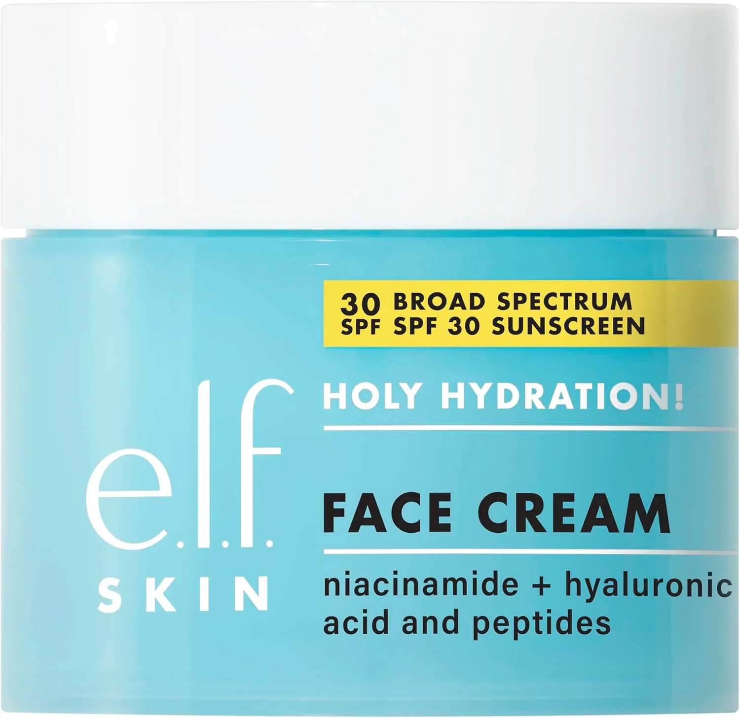 کرم صورت آبرسان قوی e.l.f. SKIN Holy Hydration! - طیف گسترده SPF 30، مرطوب کننده و نرم کننده پوست، جذب سریع و فوق العاده آبرسان، 50 گرم کرم صورت آبرسان قوی e.l.f. SKIN Holy Hydration! - طیف گسترده SPF 30، مرطوب کننده و نرم کننده پوست، جذب سریع و فوق العاده آبرسان، 50 گرم