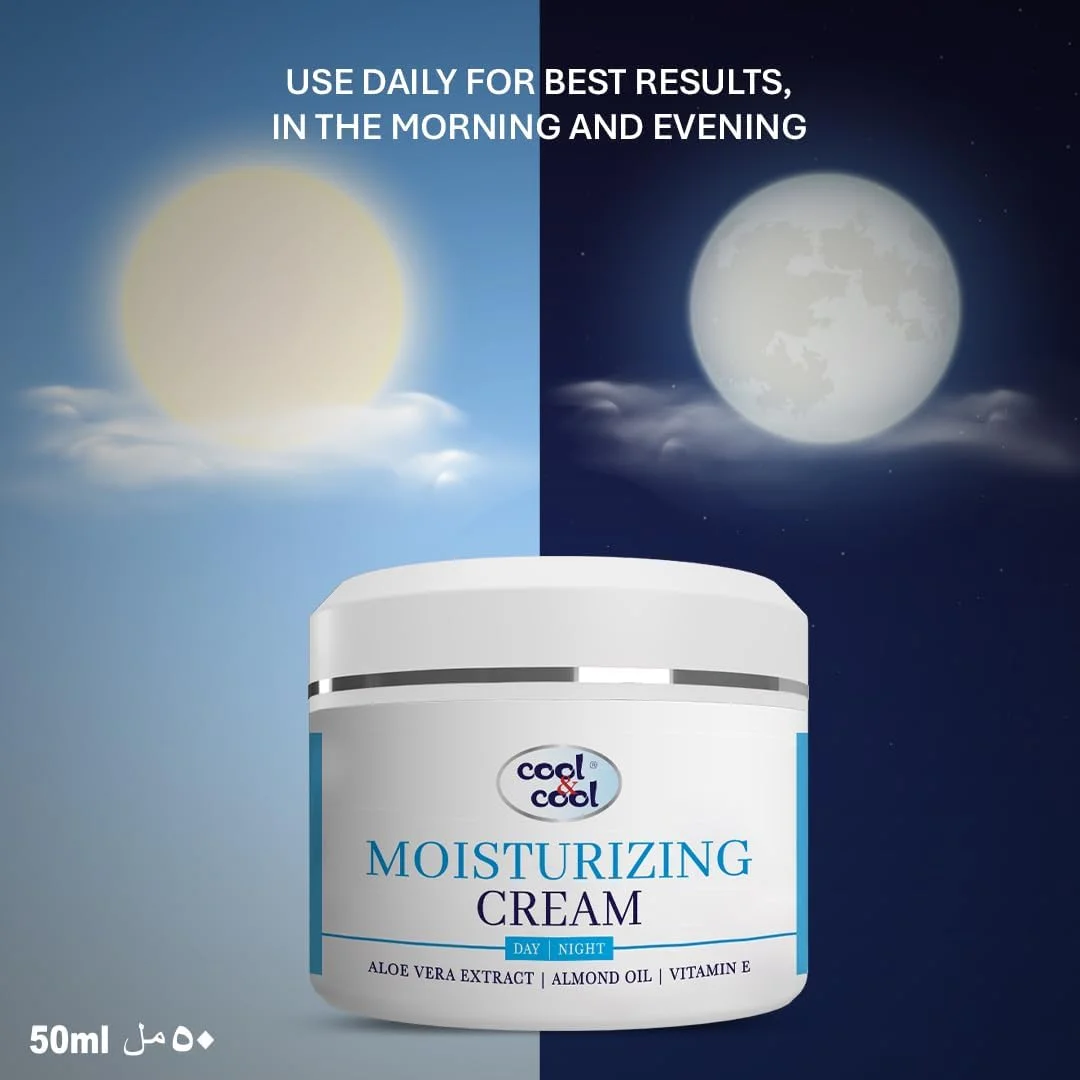 کرم مرطوب کننده کول اند کول 50 میلی لیتر - حاوی عصاره آلوئه ورا، روغن بادام، ویتامین ای، کرم آبرسان روز و شب مناسب برای انواع پوست کرم مرطوب کننده کول اند کول 50 میلی لیتر - حاوی عصاره آلوئه ورا، روغن بادام، ویتامین ای، کرم آبرسان روز و شب مناسب برای انواع پوست