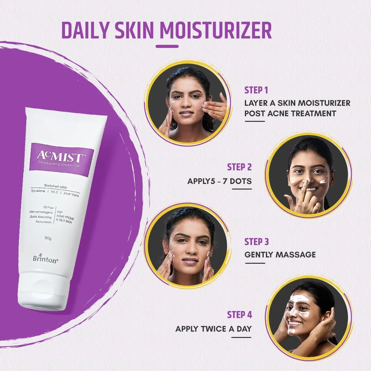 کرم ژل مرطوب کننده حاوی ویتامین E و آلوئه ورا AcMist (50 گرم) مناسب پوست های مستعد آکنه و چرب | فاقد چربی، جذب سریع، سبک | مناسب انواع پوست کرم ژل مرطوب کننده حاوی ویتامین E و آلوئه ورا AcMist (50 گرم) مناسب پوست های مستعد آکنه و چرب | فاقد چربی، جذب سریع، سبک | مناسب انواع پوست