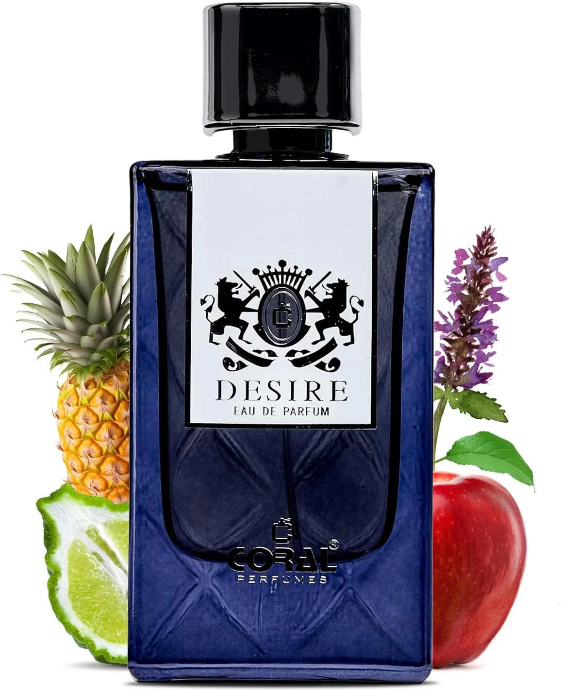 ادکلن مردانه کورال دیزایر - 85 میلی لیتر | ادو پرفیوم | رایحه مردانه جسورانه و پیچیده | رایحه میوه ای و چوبی ماندگار با عنبر و مشک