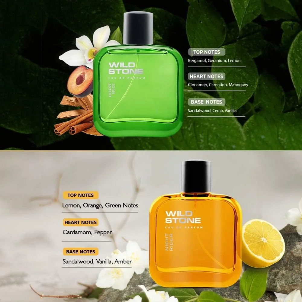 مجموعه هدیه وایلد استون با عطر ادو پرفیوم مردانه فارست اسپایس و نایت رایدر ماندگار، بسته 2 عددی (هر کدام 100 میلی لیتر)
