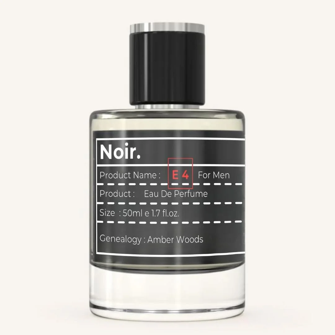 عطر مردانه نویر E4 - ادو پرفیوم 50 میلی لیتر | رایحه چوبی، کهربا، زنبق، مشک و وتیور | عطر لوکس ماندگار | ساخت ترکیه