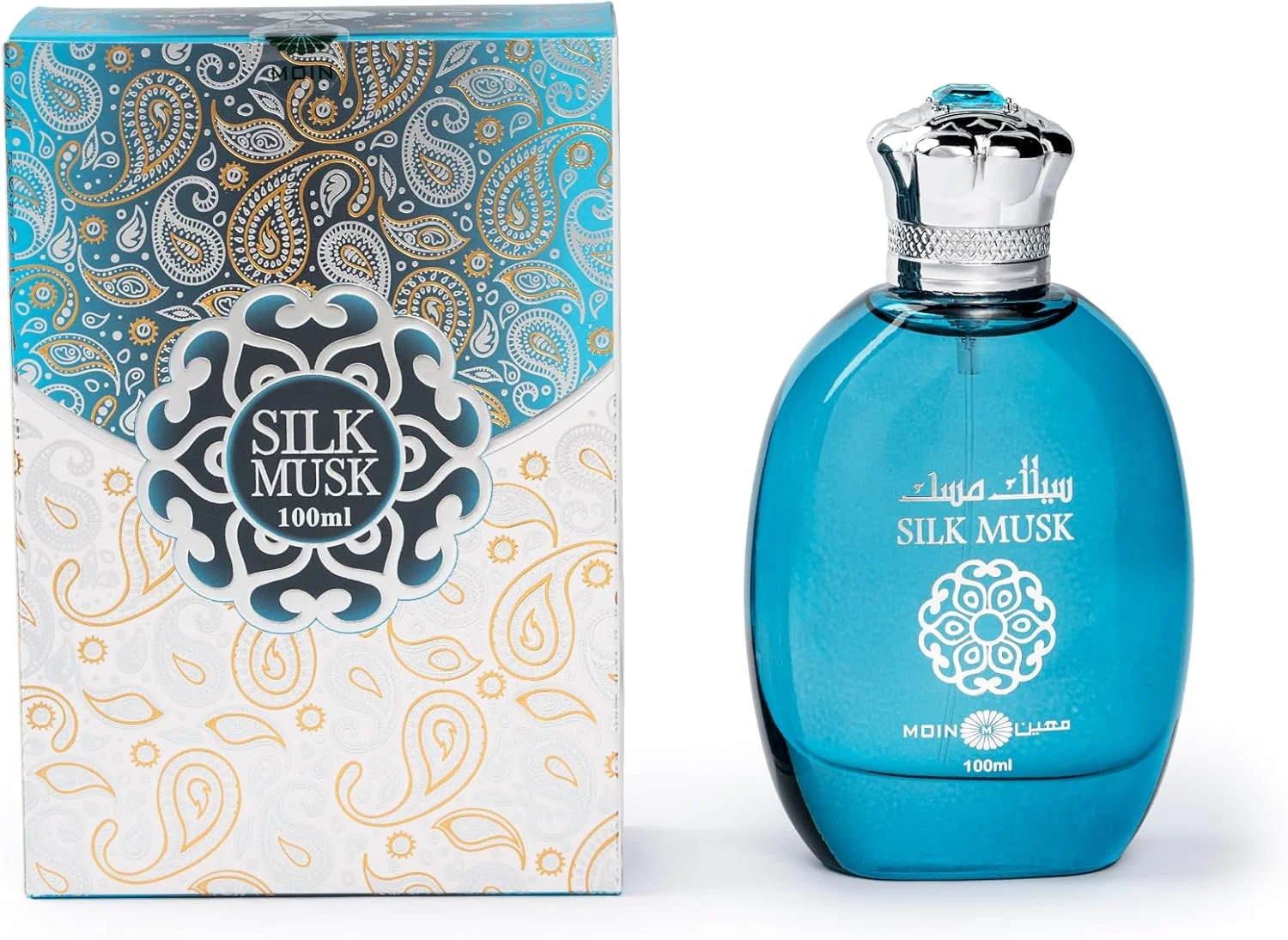ادکلن MOIN Silk Musk 100ml، ادو پرفیوم унисекс برای آقایان و بانوان، رایحه ماندگار با نت های مشک، رز و عسل، رایحه چوبی ملایم، ادکلن مصرف روزانه و گزینه هدیه لوکس