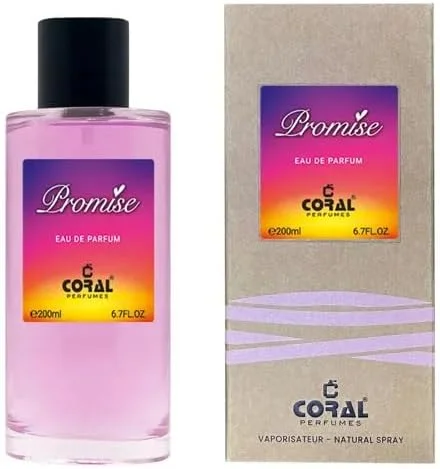 ادکلن مردانه Coral Promise | رایحه لوکس ماندگار | مرکبات تازه، هل تند و رایحه چوبی گرم با آکوردهای گلی ادو پرفیوم - 200 میلی لیتر | ساخت دبی توسط Coral Perfumes