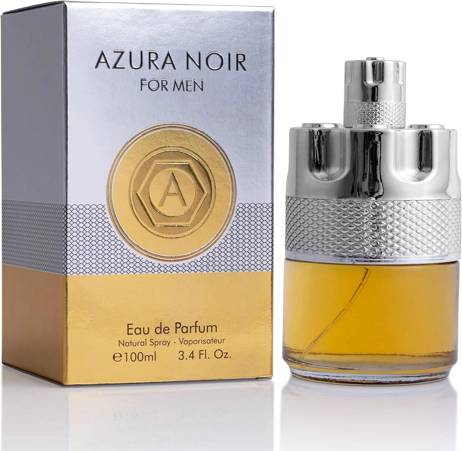 ادکلن مردانه آزورا نویر - رایحه چوبی و تند - انتخاب ماندگار برای استفاده روزانه - رایحه های لیمو، زنجبیل نیجریه، نعناع با طراوت و اسطوخودوس - بطری شیک 100 میلی لیتری