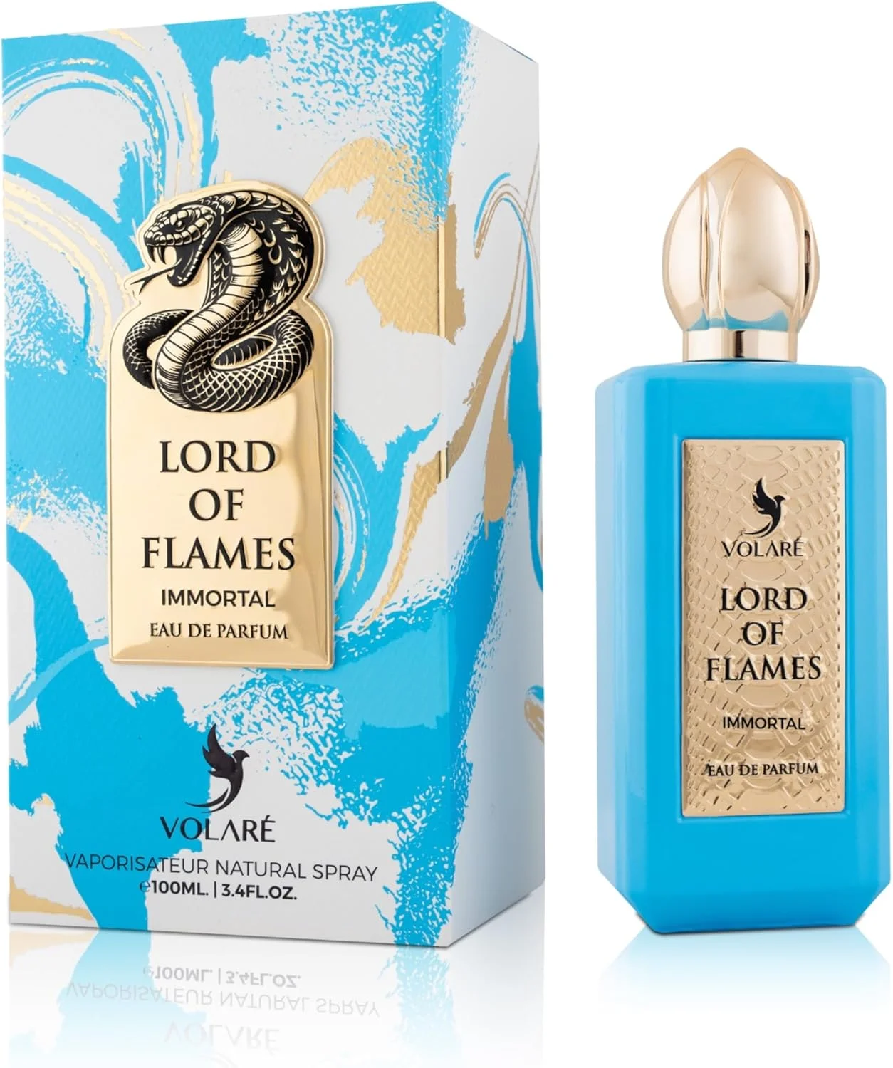 ادکلن مردانه Volare Lord of Flames Immortal - حجم 100 میلی لیتر | رایحه انبه و عود تند و چوبی، ماندگاری طولانی