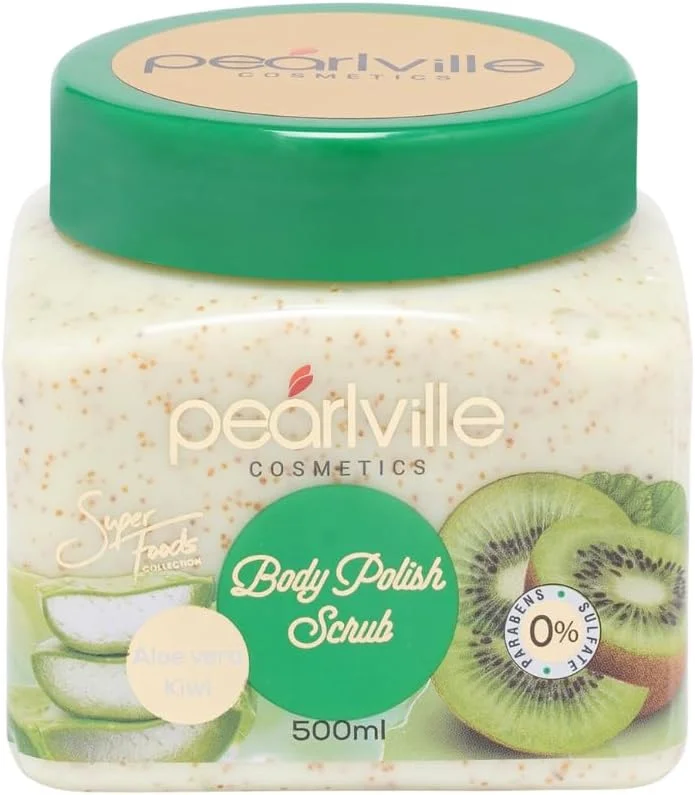 اسکراب بدن کیوی و آلوئه ورا سوپرفودز - 500 میلی لیتر | لایه برداری ملایم برای پوستی صاف و نرم | فاقد سولفات و پارابن