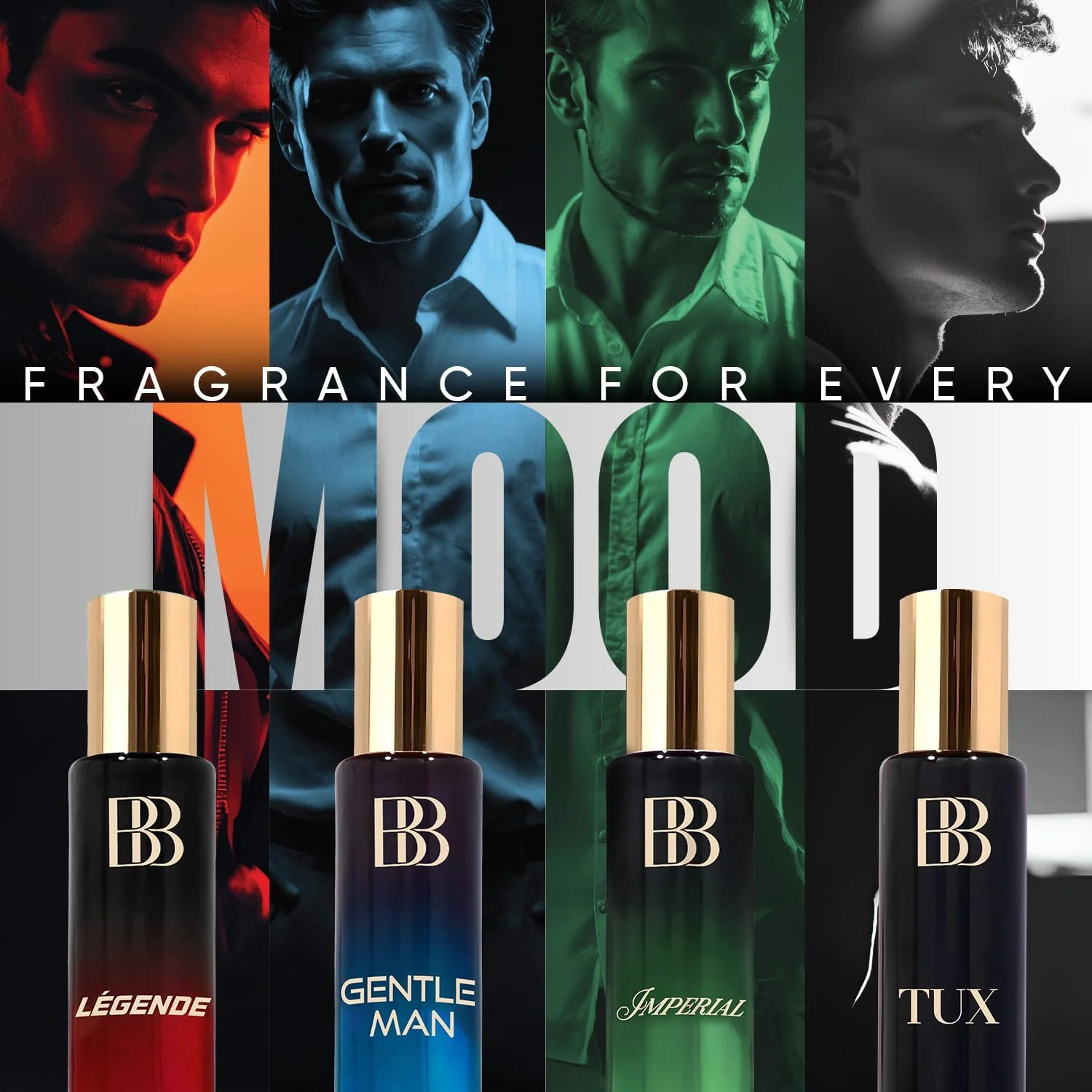 ست هدیه عطر خالص برگاموت بوته مردانه، بسته 4 عددی 15 میلی لیتری | جنتل من، تاکس، ایمپریال، لجند - 2 برابر ماندگاری بیشتر از ادو پرفیوم