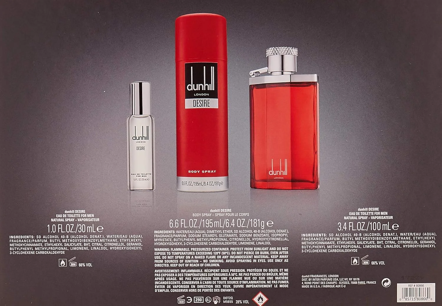 مجموعه هدیه مردانه دیزایر آلفرد دانهیل - اسپری ادو تویلت ۱۰۰ میل، اسپری ادو تویلت ۳۰ میل، اسپری بدن ۲۰۰ میل