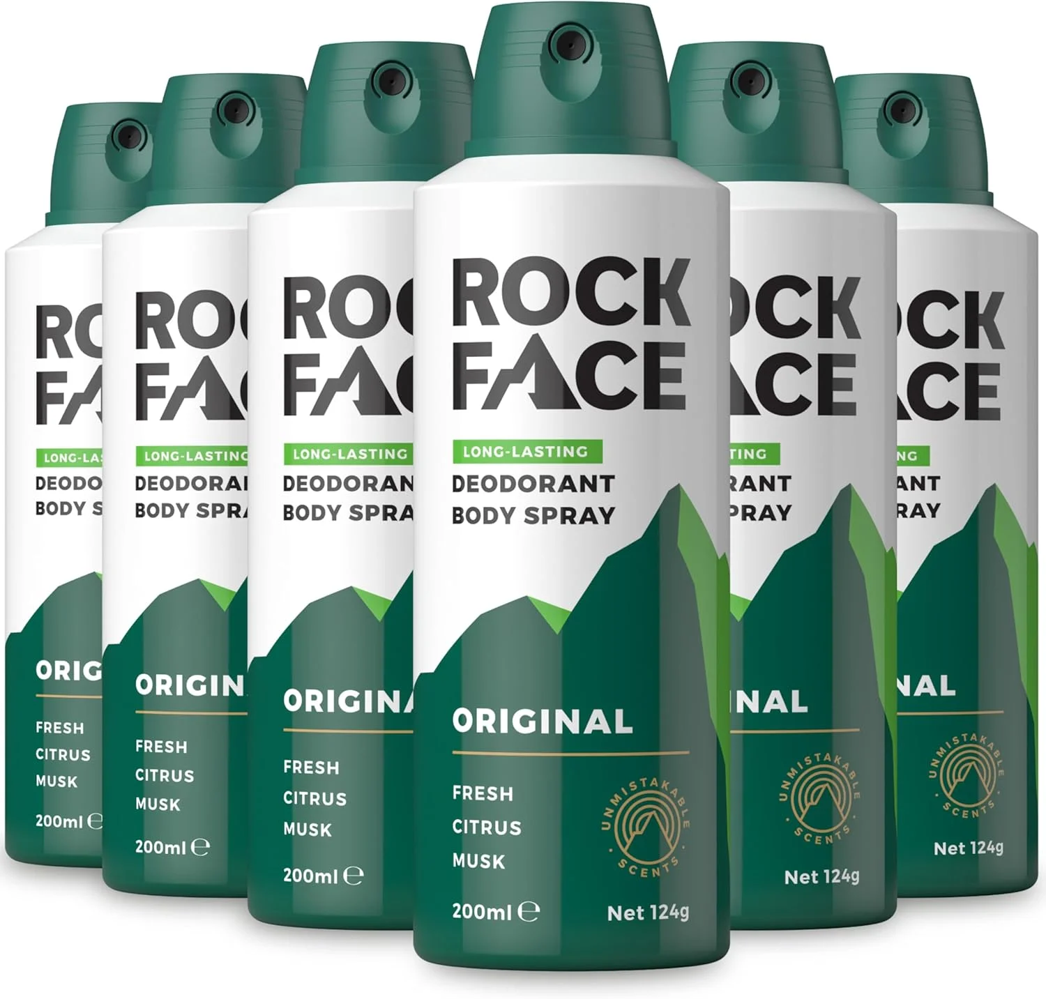 اسپری بدن مردانه راک فیس، اسپری خوشبو کننده بدن با رایحه مردانه و ماندگاری طولانی، 200 میلی لیتر، بسته 6 عددی