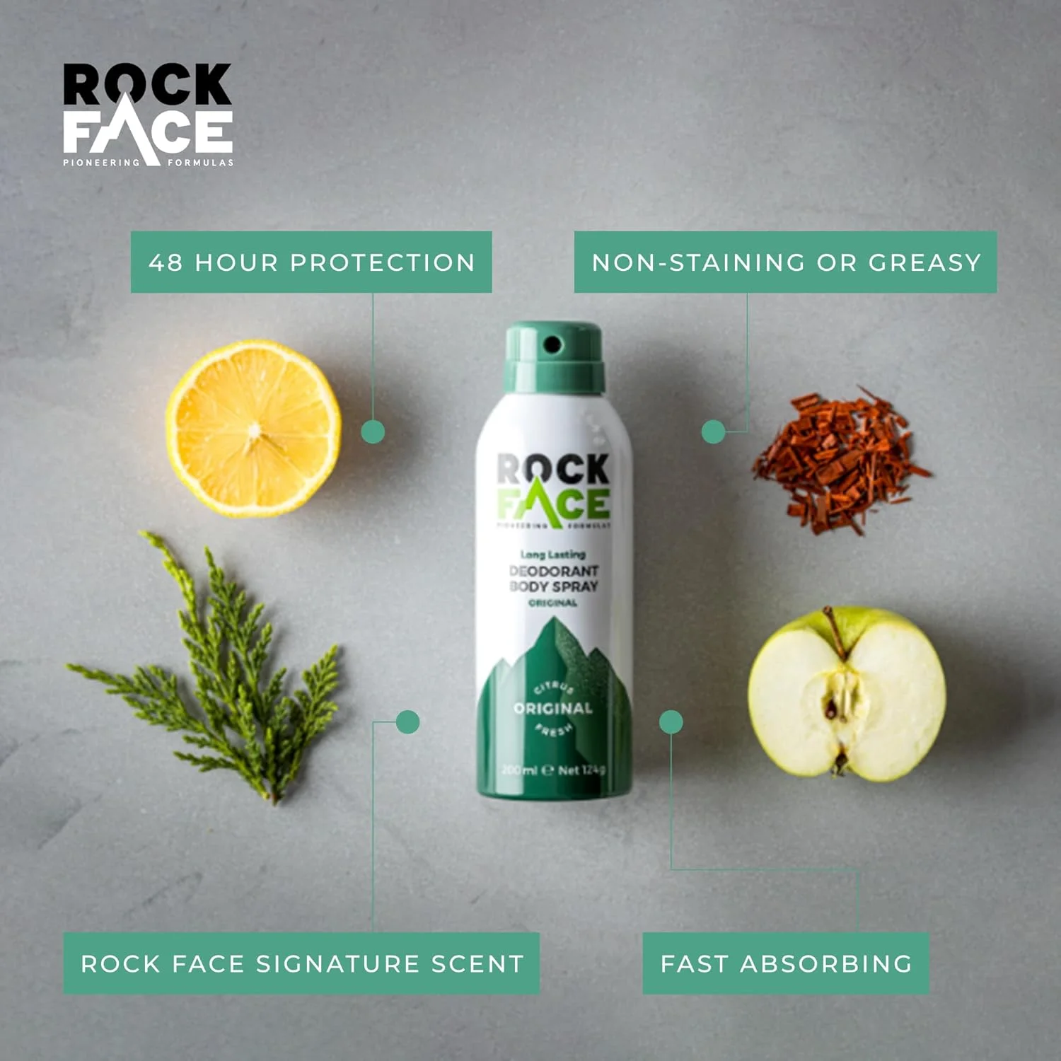 اسپری بدن مردانه راک فیس، اسپری خوشبو کننده بدن با رایحه مردانه و ماندگاری طولانی، 200 میلی لیتر، بسته 6 عددی