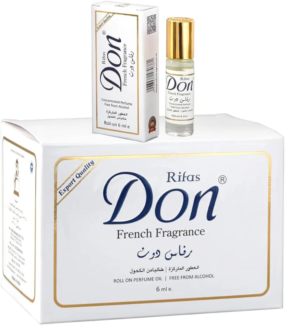 عطر رولی فرانسوی، 6 میلی لیتر، بدون الکل، بسته 12 عددی، مناسب برای همه