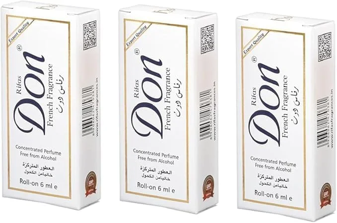 عطر رولی فرانسوی، 6 میلی لیتر، بدون الکل، بسته 12 عددی، مناسب برای همه