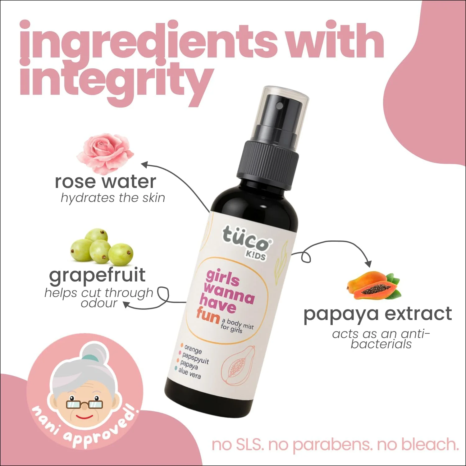 اسپری بدن کودکانه توکو® با رایحه طبیعی برای دختران | ملایم و بی خطر برای کودکان و نوزادان | ماندگاری طولانی با رایحه ملایم و لطیف | حاوی عصاره پاپایا و گلاب | 100 میلی لیتر