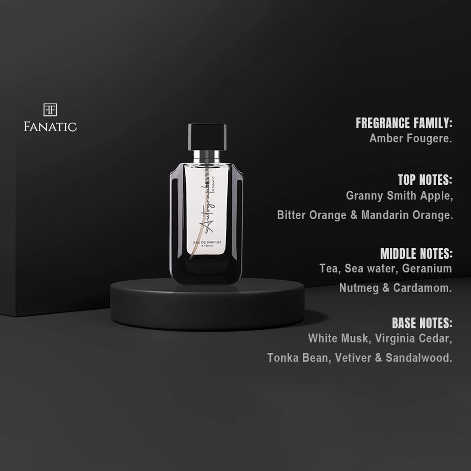 ادکلن унисекс Fanatic Autograph با رایحه свежий و ماندگاری بالا، 100 میلی لیتر