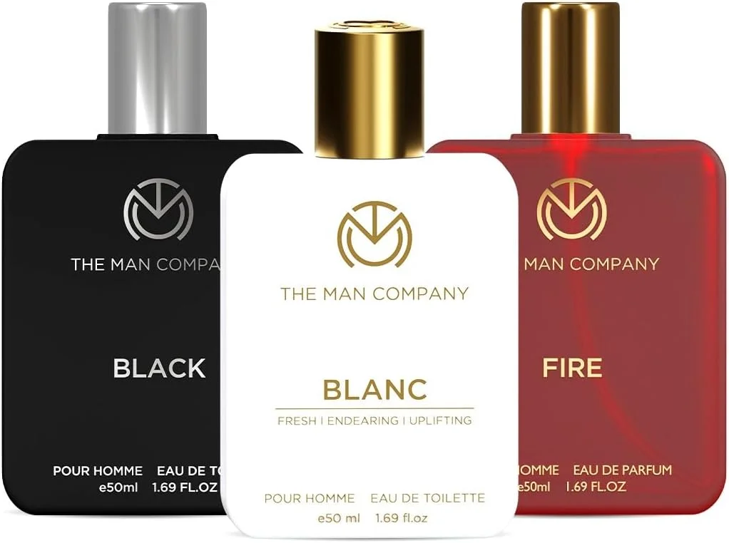 مجموعه سه تایی ادو تویلت مردانه د من کمپانی، 50 میلی لیتر - فایر، بلانک، بلک | عطر مردانه | اسپری عطر لوکس با ماندگاری طولانی | هدیه برای او