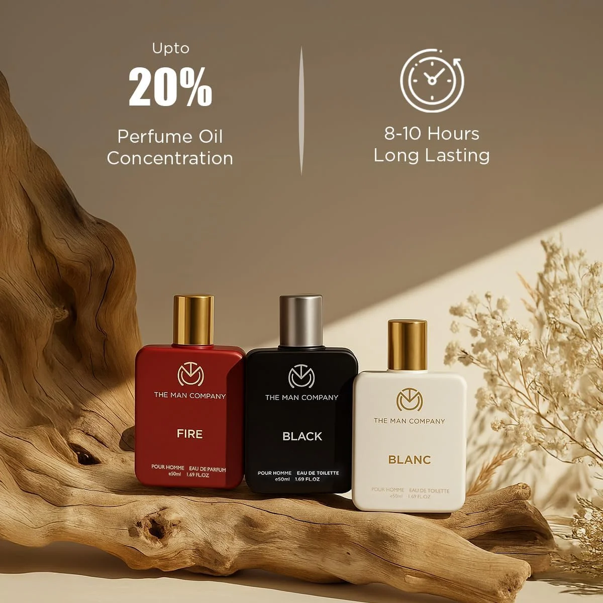 مجموعه سه تایی ادو تویلت مردانه د من کمپانی، 50 میلی لیتر - فایر، بلانک، بلک | عطر مردانه | اسپری عطر لوکس با ماندگاری طولانی | هدیه برای او